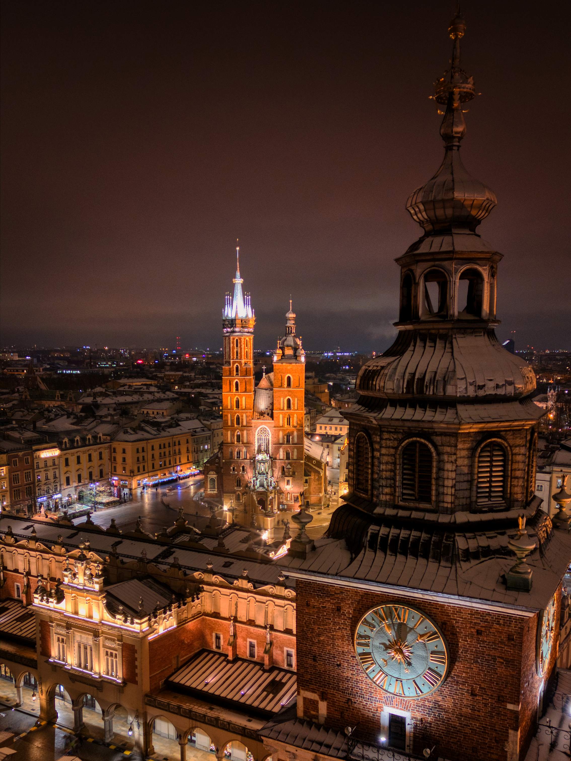 Architektura Krakowa Nocą